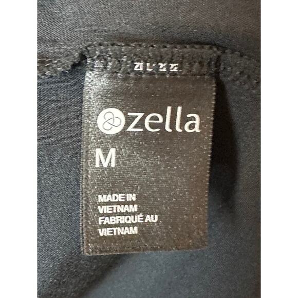 Zella Black Solid Mesh Upper Short Sleeve Athletic Top Women's Size M - Picture 3 of 4